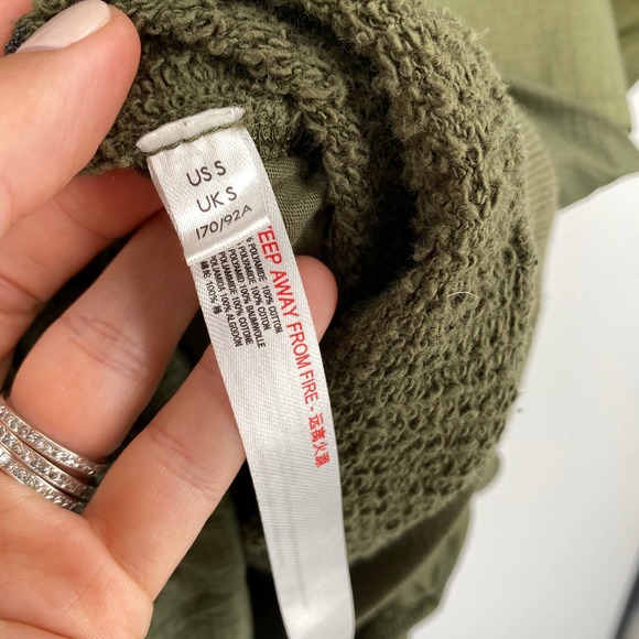 Free People Movement Oversized Army Green Full Zip Hooded Jacket Coat NEW Size S - Picture 4 of 5